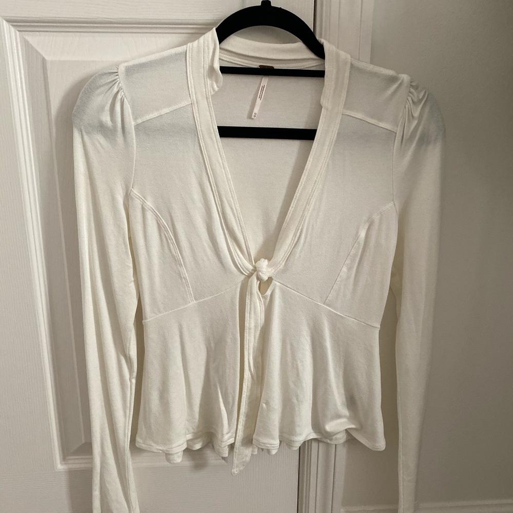 White free people tie blouse